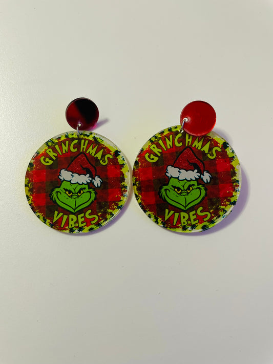 Grinch Circle Earrings