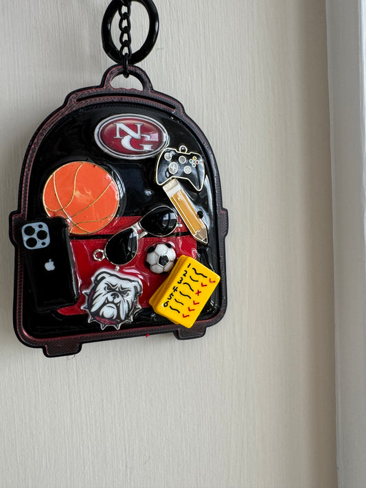 Custom School Backpack Tag | Boys Sports & Gamer Bag Charm | Personalized School Spirit Accessory