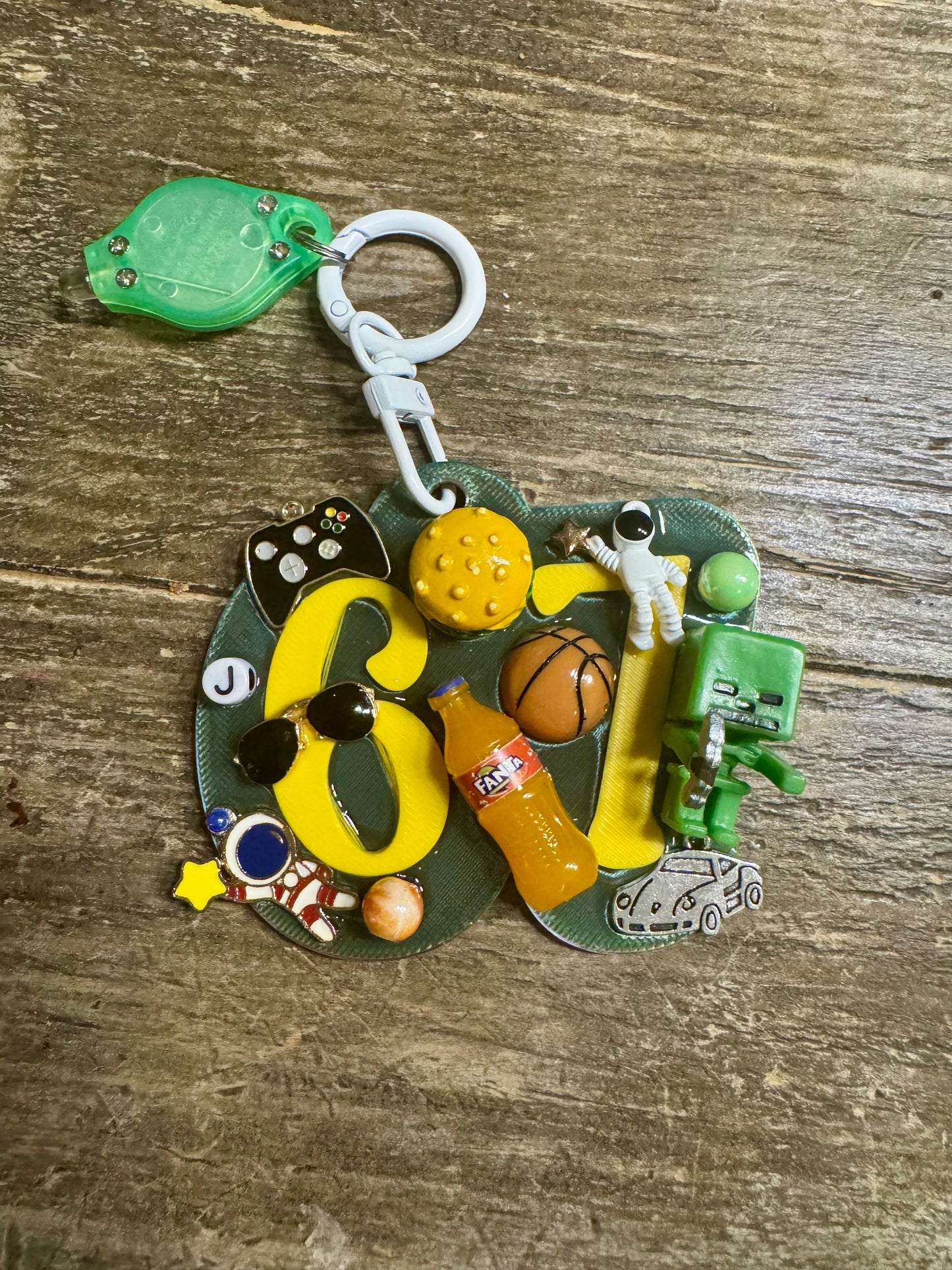 6•7 Boys Clutter Keycharm | Gamer, Sports & Space Theme | Trendy Junk Keychain | Cool Gift for Boys