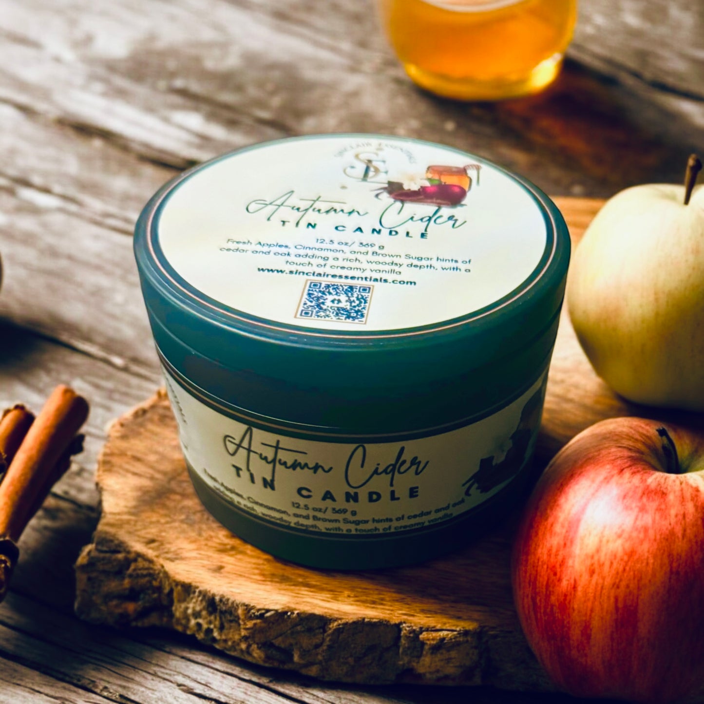 Autumn Cider 16 oz Hand Poured Tin Candle