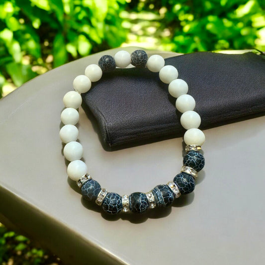 Black and White Beaded Bracelet