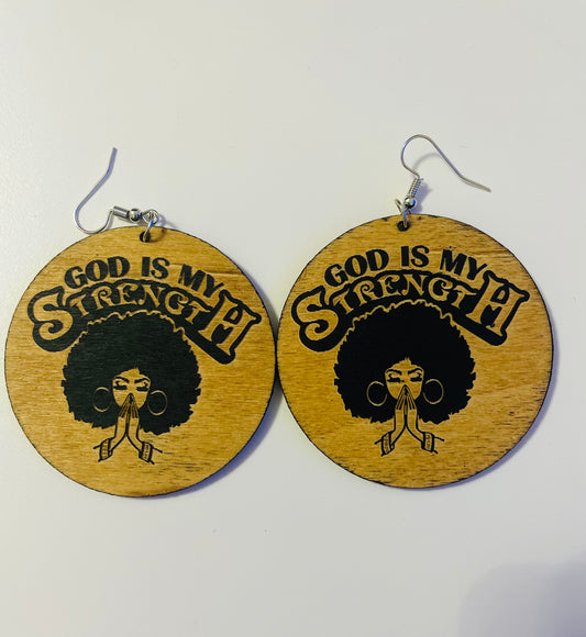 God is Strength Earrings