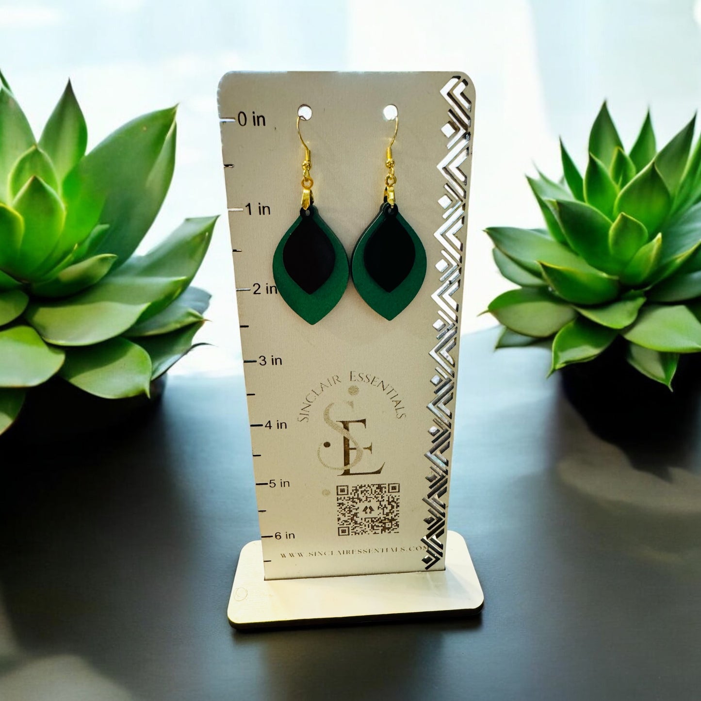 Green/Black Earrings