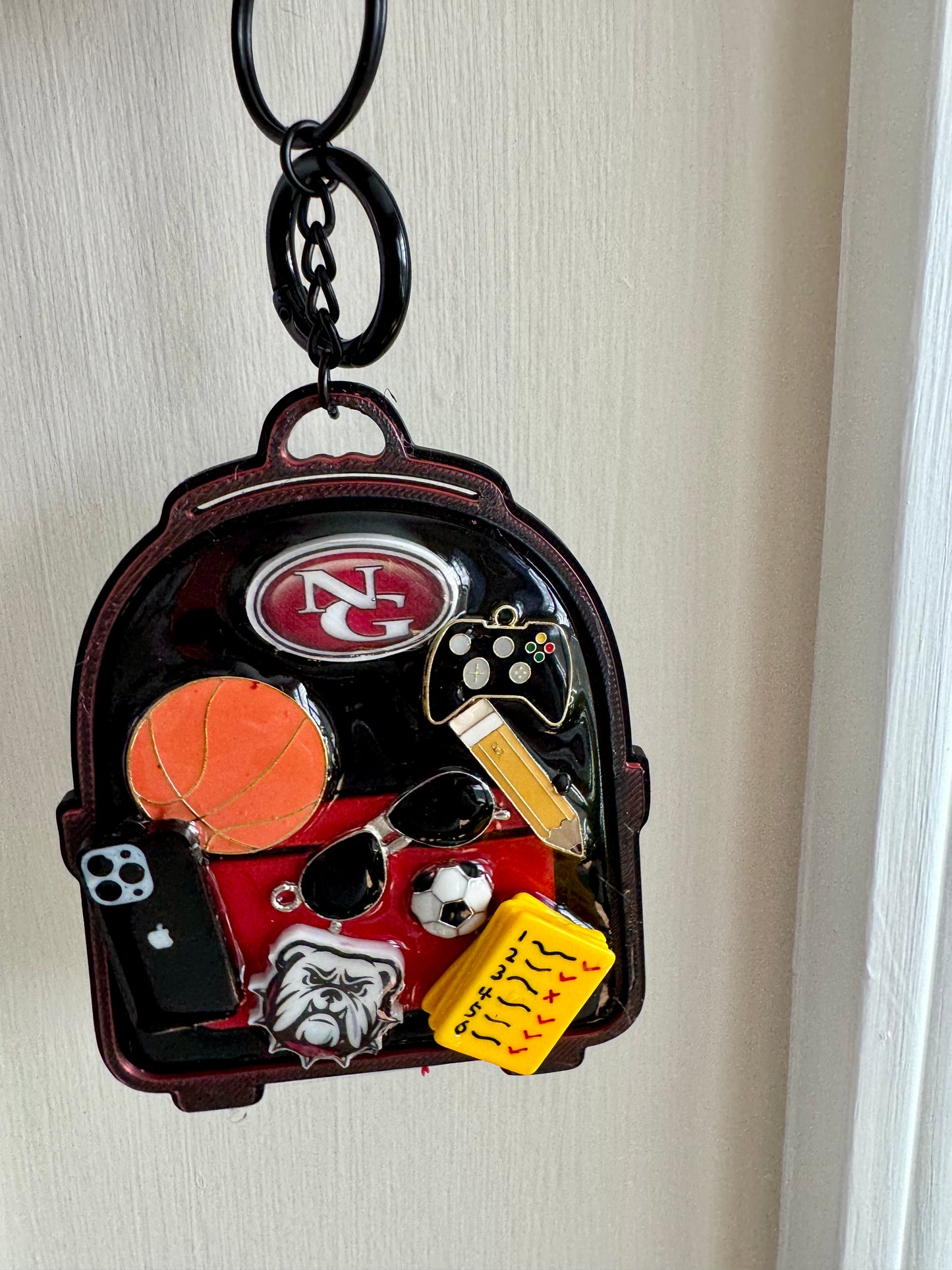 Custom School Backpack Tag | Boys Sports & Gamer Bag Charm | Personalized School Spirit Accessory