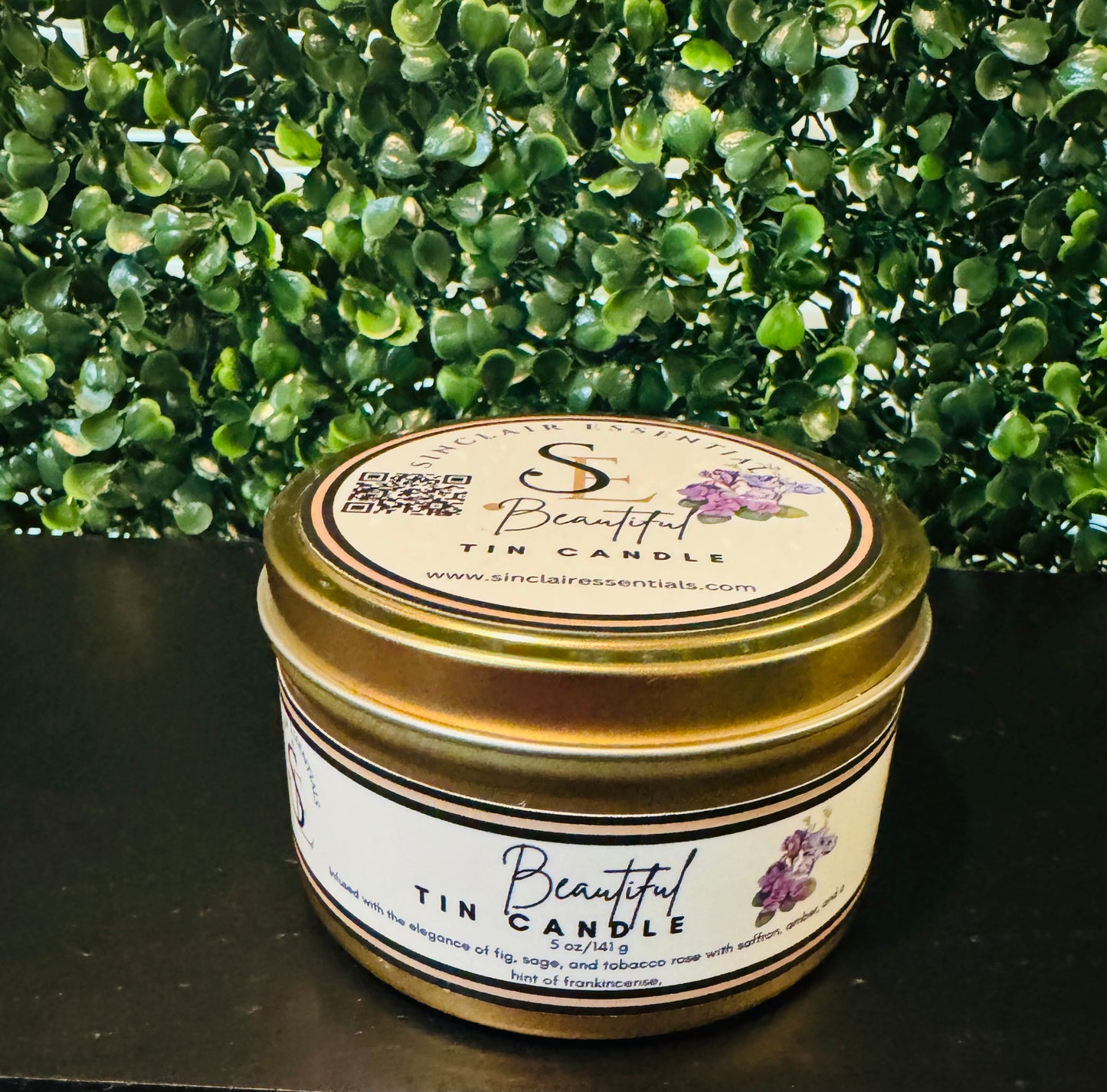 8 oz Beautiful Hand Poured Tin Candle