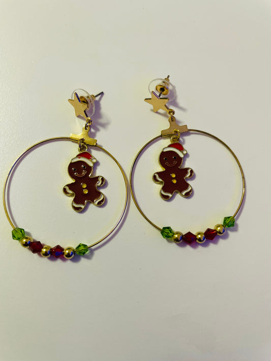 Gingerbread Hoop Earrings