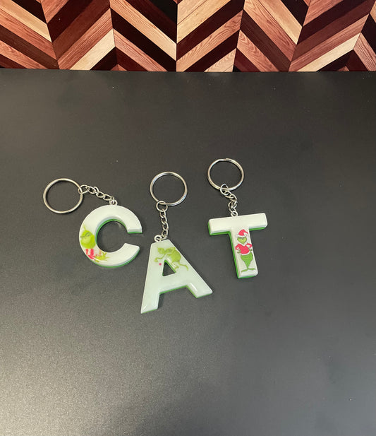 Grinch Letter Keychains