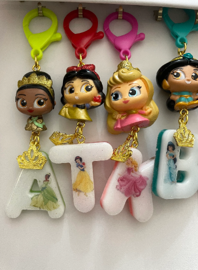 Princess Letter Initial Keychain