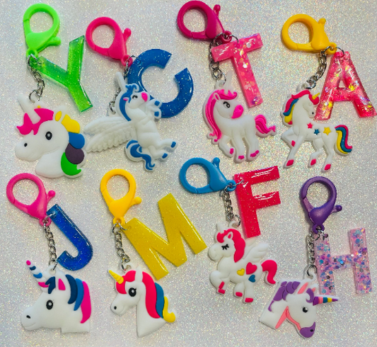 Unicorn Letter Backpack Tag