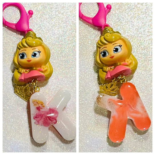 Princess Letter Initial Keychain