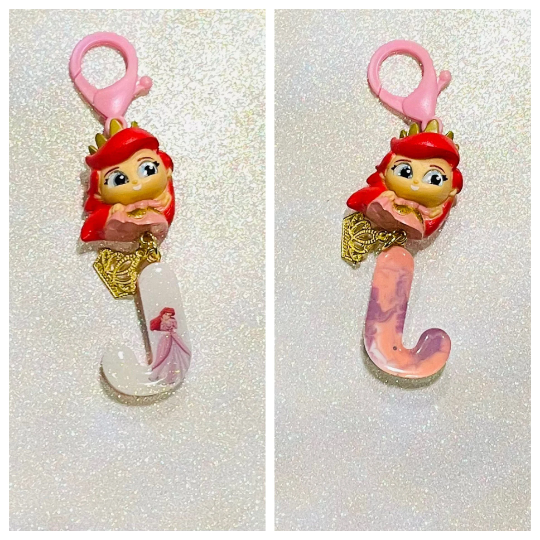 Princess Letter Initial Keychain