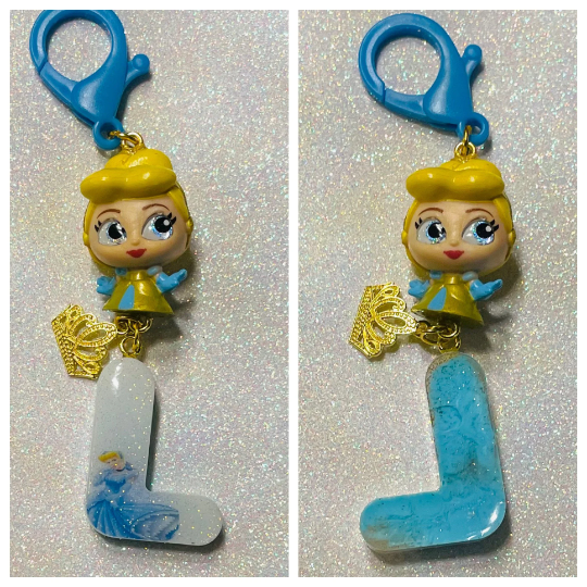 Princess Letter Initial Keychain