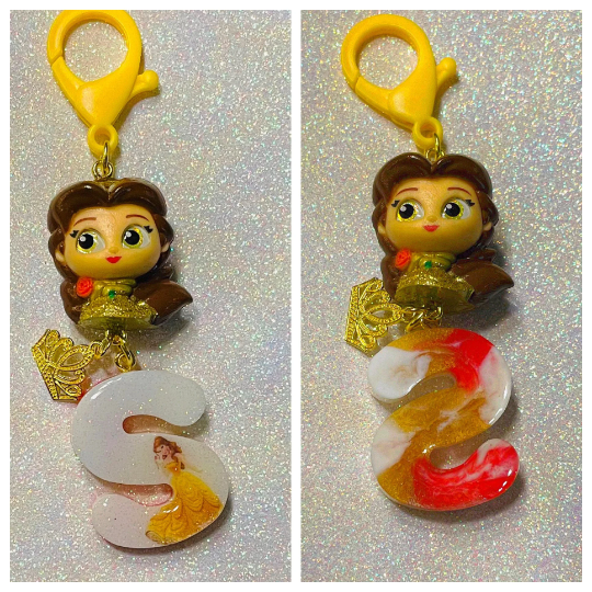 Princess Letter Initial Keychain