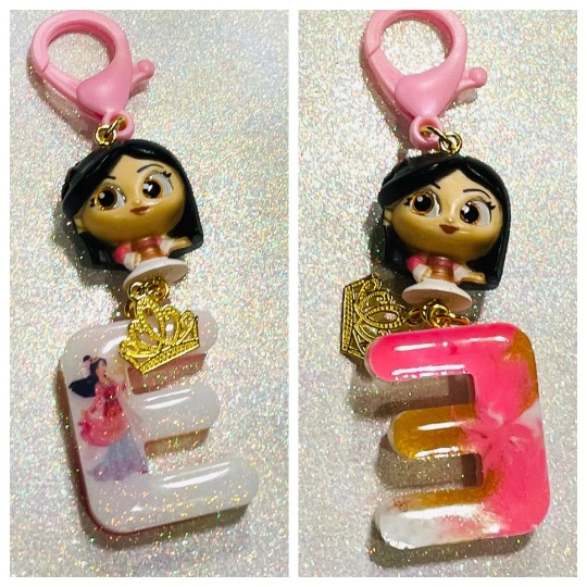 Princess Letter Initial Keychain