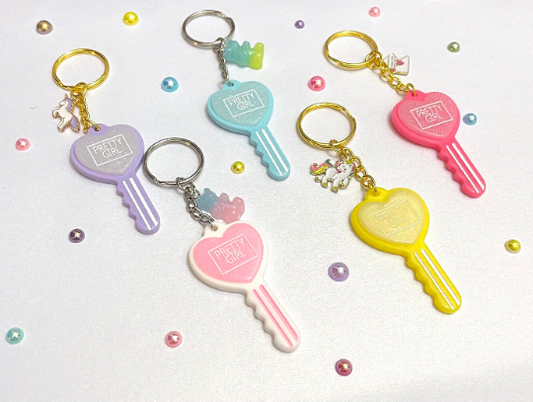 Heart Key Keychain Backpack Tag