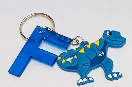 Dinosaur Letter School Keychain Backpack Tag