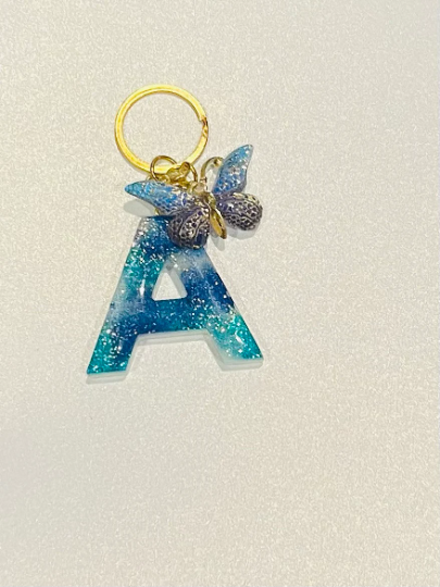 Butterfly Sparkles Letter Keychain