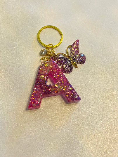 Butterfly Sparkles Letter Keychain